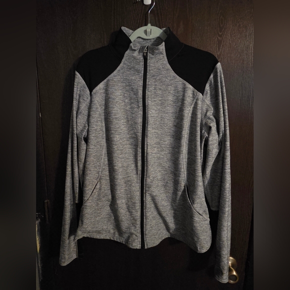 tek gear Jackets & Blazers - Tek Gear Gray and Black Zip Jacket with Sporty Appeal
